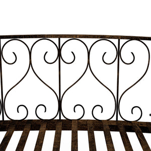 English Elm Outsunny 7' Decorative Metal Garden Bridge With Safety Siderails And Elegant Scrollwork Design W2225P174532-GIGA