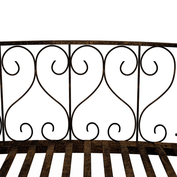 English Elm Outsunny 7' Decorative Metal Garden Bridge With Safety Siderails And Elegant Scrollwork Design W2225P174532-GIGA