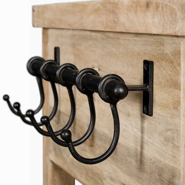 Mercana Columbia Kitchen Island with Black Iron Knobs - Stylish, Mobile, and Functional Storage Solution 67690