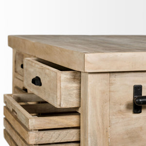 Mercana Columbia Kitchen Island with Black Iron Knobs - Stylish, Mobile, and Functional Storage Solution 67690