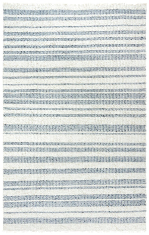 Alora Decor Sun Sun Gray And Ivory Striped Hand-Woven Rug With Reversible Weave, Wool-Poly Blend, Casual Charm 7'6" x 9'6" 00300310137337696