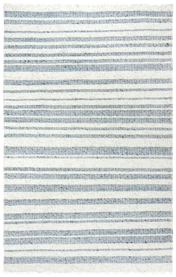 Alora Decor Sun Sun Gray And Ivory Striped Hand-Woven Rug With Reversible Weave, Wool-Poly Blend, Casual Charm 7'6" x 9'6" 00300310137337696