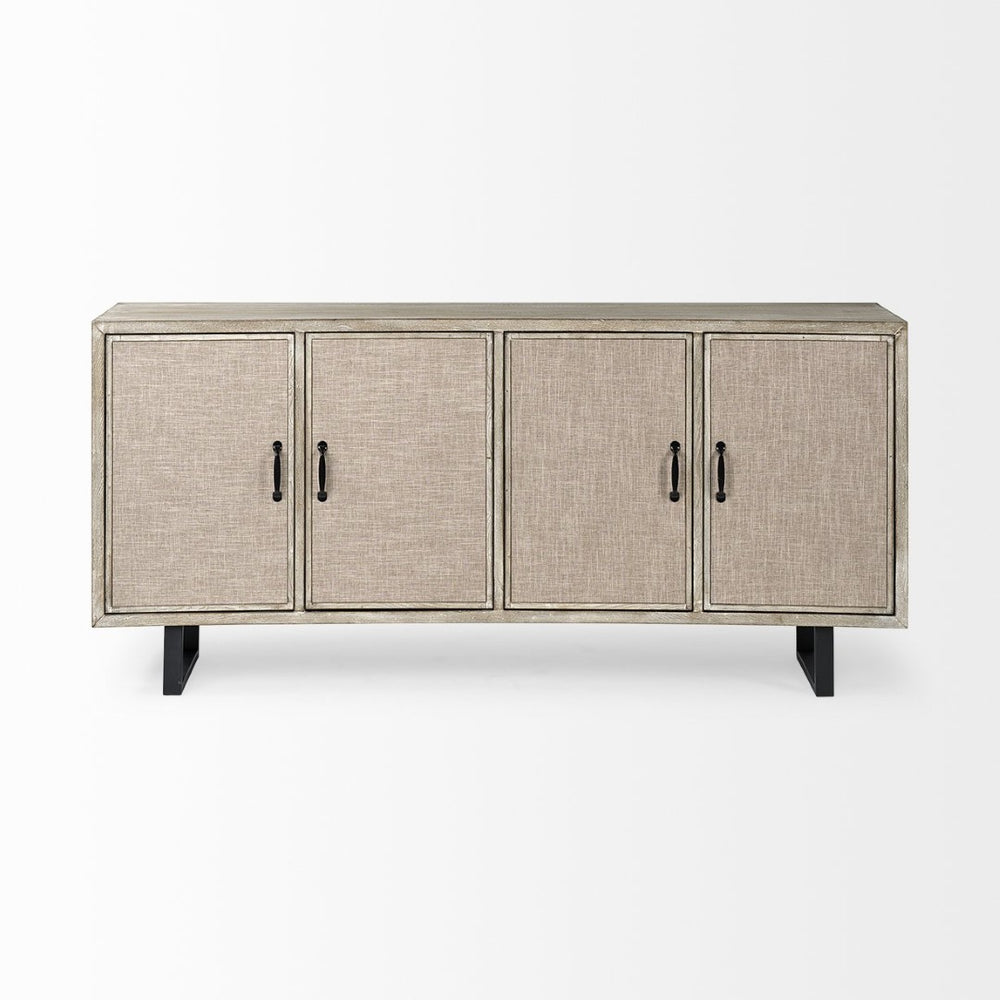 Mercana Bellefontaine II Sideboard - Chic Fabric Door Design, Durable Fir Veneer, Elegant Storage Solution 68534