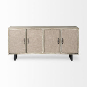 Mercana Bellefontaine II Sideboard - Chic Fabric Door Design, Durable Fir Veneer, Elegant Storage Solution 68534