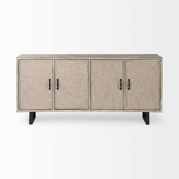 Mercana Bellefontaine II Sideboard - Chic Fabric Door Design, Durable Fir Veneer, Elegant Storage Solution 68534