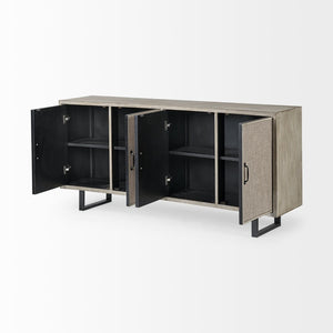 Mercana Bellefontaine II Sideboard - Chic Fabric Door Design, Durable Fir Veneer, Elegant Storage Solution 68534