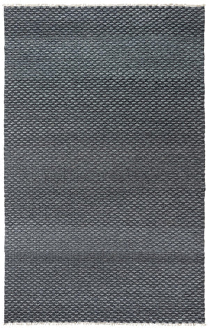 Alora Decor Sun Hand-Woven Gray Basketweave Rug With Wool-Poly Blend, Plush 0.6" Pile And Artisanal Fringe 7'6" x 9'6" 00300310200337696