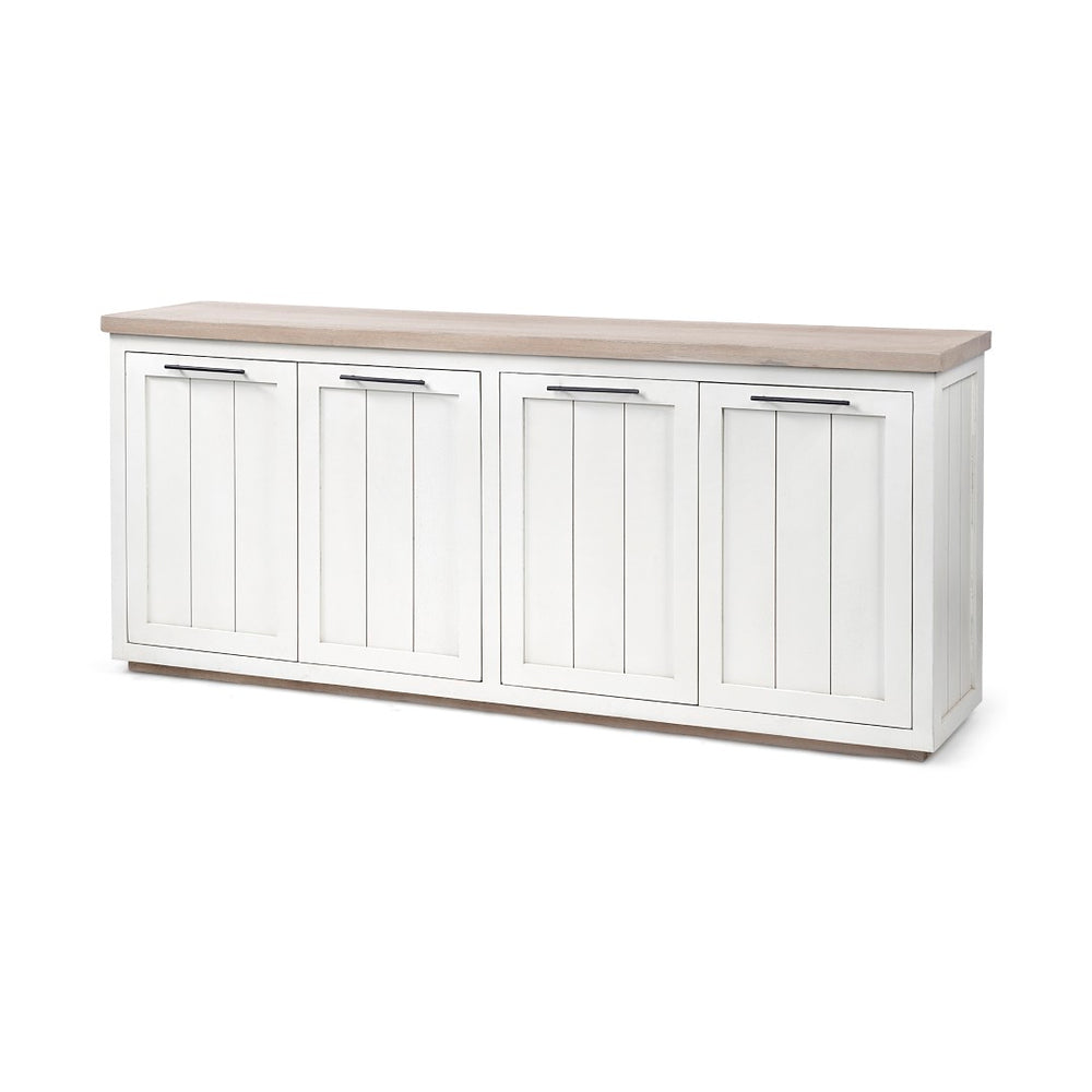 Mercana Fairview Solid Wood Sideboard with Four Cabinets - Farmhouse Style for Timeless Storage and Charm 68480