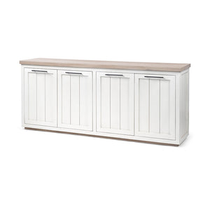 Mercana Fairview Solid Wood Sideboard with Four Cabinets - Farmhouse Style for Timeless Storage and Charm 68480