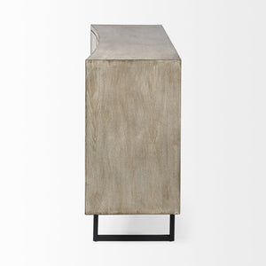 Mercana Bellefontaine II Sideboard - Chic Fabric Door Design, Durable Fir Veneer, Elegant Storage Solution 68534