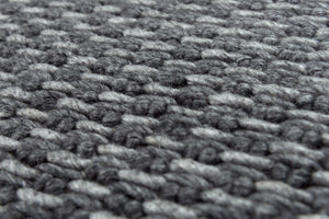 Alora Decor Sun Hand-Woven Gray Basketweave Rug With Wool-Poly Blend, Plush 0.6" Pile And Artisanal Fringe 7'6" x 9'6" 00300310200337696