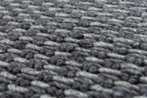 Alora Decor Sun Hand-Woven Gray Basketweave Rug With Wool-Poly Blend, Plush 0.6" Pile And Artisanal Fringe 7'6" x 9'6" 00300310200337696