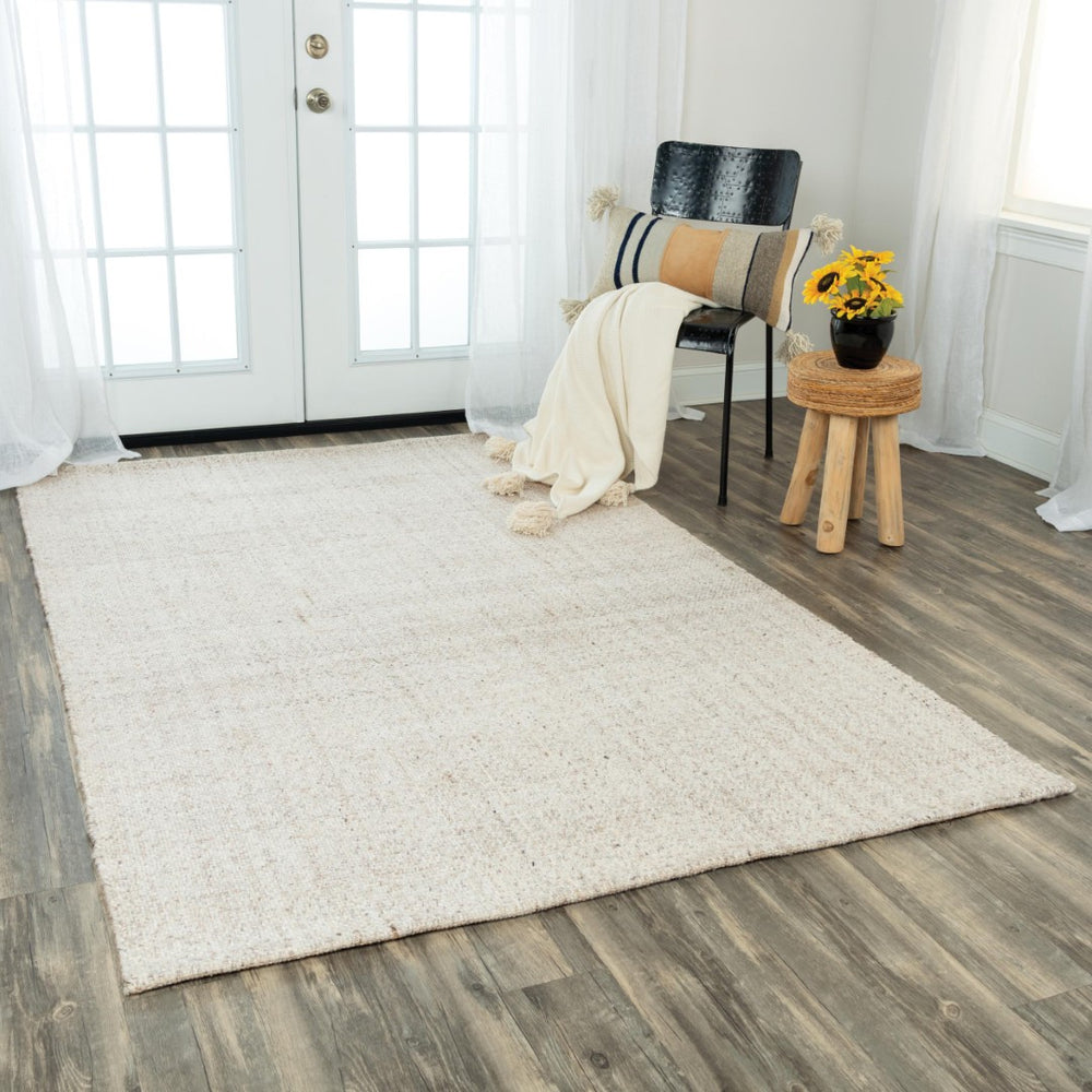 Alora Decor Sun Sun Beige Hand-Woven Rug With Tight Basket Weave, Wool-Poly Blend, Durable Casual Neutral Style 8'6" x 11'6" 00300310300048611