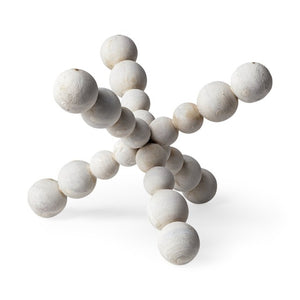 Mercana Carrollton Geometric Wood Ball Jack - Sculptural Accent for Modern Farmhouse and Boho Decor 68669