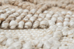 Alora Decor Sun Hand-Woven Wool Blend Rectangle Rug With Subtle Geometric Pattern, Fringe, Plush Textured Pile 5' x 7'6" 00300310800040576
