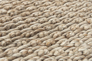 Alora Decor Sun Brown Hand-Woven Wool-Blend Rug With Basket Weave Texture, Double-Knot Detail & Fringe 8'6" x 11'6" 00300310900448611