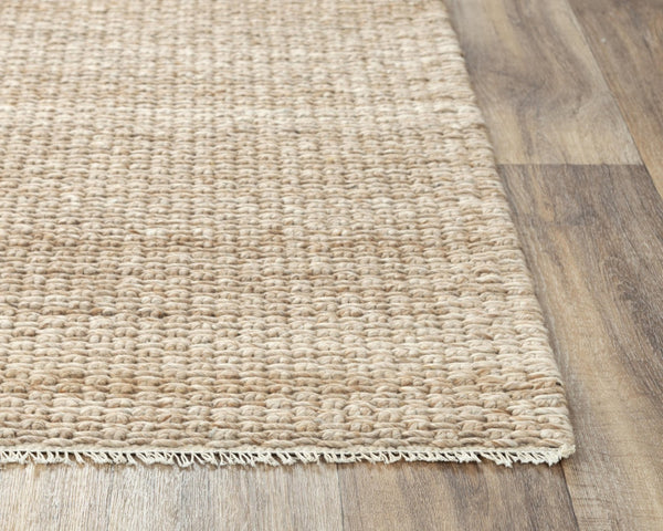 Alora Decor Sun Brown Hand-Woven Wool-Blend Rug With Basket Weave Texture, Double-Knot Detail & Fringe 8'6" x 11'6" 00300310900448611