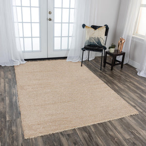 Alora Decor Sun Brown Hand-Woven Wool-Blend Rug With Basket Weave Texture, Double-Knot Detail & Fringe 8'6" x 11'6" 00300310900448611