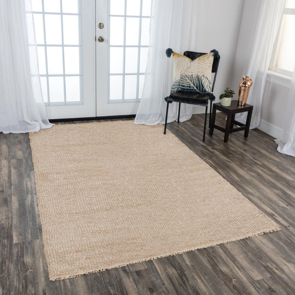 Alora Decor Sun Brown Hand-Woven Wool-Blend Rug With Basket Weave Texture, Double-Knot Detail & Fringe 8'6" x 11'6" 00300310900448611