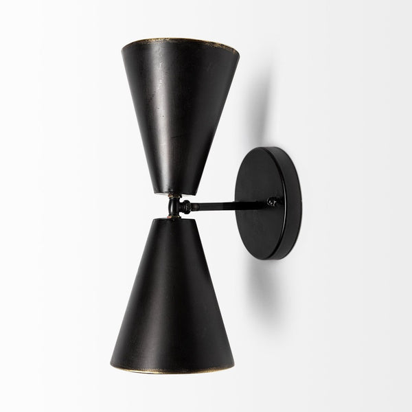 Mercana Eris Double-Cone Wall Sconce: Striking Industrial Design with Warm Directional Lighting for Modern Spaces 68433