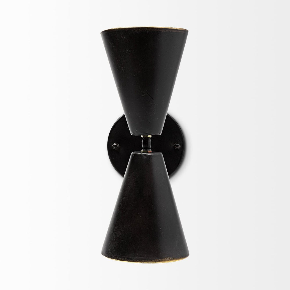 Mercana Eris Double-Cone Wall Sconce: Striking Industrial Design with Warm Directional Lighting for Modern Spaces 68433