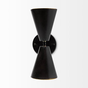 Mercana Eris Double-Cone Wall Sconce: Striking Industrial Design with Warm Directional Lighting for Modern Spaces 68433