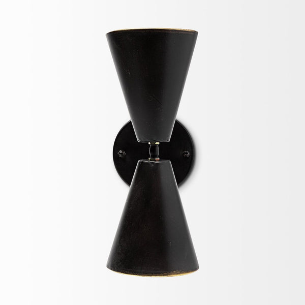 Mercana Eris Double-Cone Wall Sconce: Striking Industrial Design with Warm Directional Lighting for Modern Spaces 68433