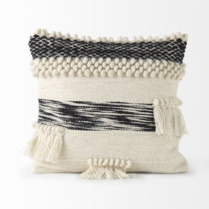 Mercana Beardell Handwoven Decorative Pillow Cover with Tassels for Scandinavian-Inspired Home Decor 68391