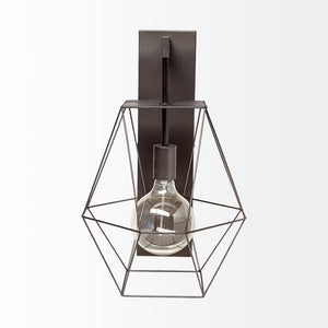 Mercana Cordova Industrial Geometric Wall Sconce - Modern Metal Hanging Bulb Cage for Stylish Lighting 68343