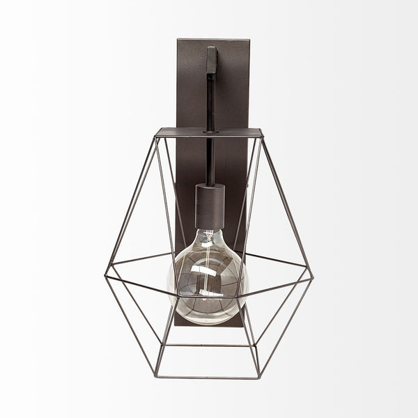 Mercana Cordova Industrial Geometric Wall Sconce - Modern Metal Hanging Bulb Cage for Stylish Lighting 68343