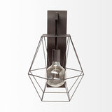 Mercana Cordova 12x19 Gray Metal Hanging Bulb Caged Wall Sconce  68343