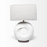 Mercana Celtica (26.8"H) White Resin Ring-Shaped Base Table Lamp 68337