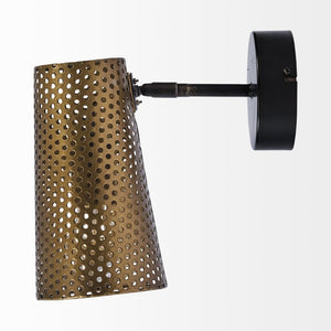 Mercana Wesley Industrial Chic Perforated Cone Wall Sconce for Ambient Lighting in Modern Spaces 68426