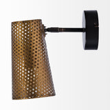 Mercana Wesley I 11x10.2 Gold Toned Perforated Metal Cone Wall Sconce  68426