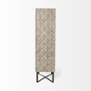 Mercana Excelsior Storage Cabinet: Art Deco Glamour with Solid Mango Wood and Chic Iron Base for Modern Homes 68476