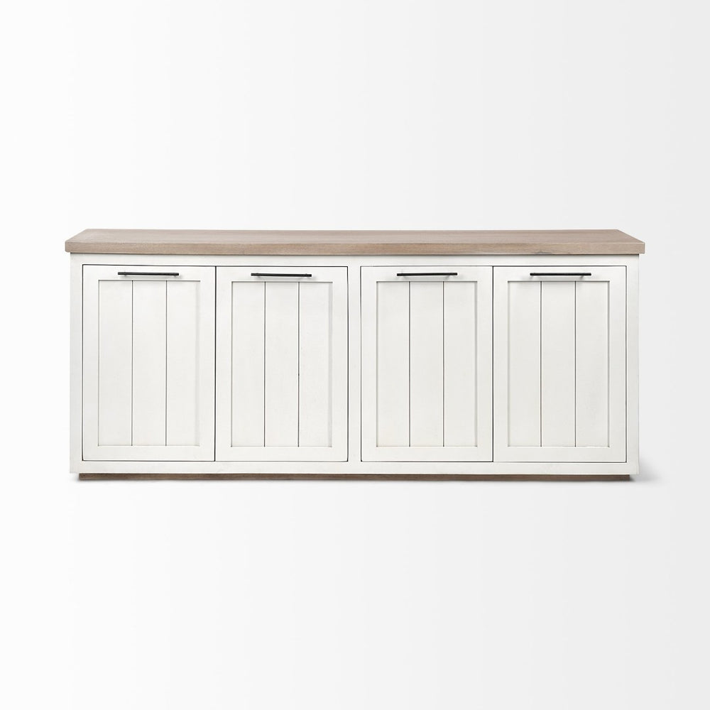 Mercana Fairview Solid Wood Sideboard with Four Cabinets - Farmhouse Style for Timeless Storage and Charm 68480