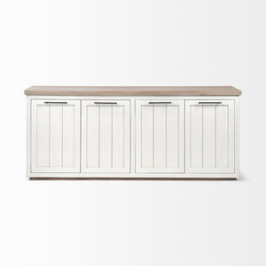 Mercana Fairview Solid Wood Sideboard with Four Cabinets - Farmhouse Style for Timeless Storage and Charm 68480