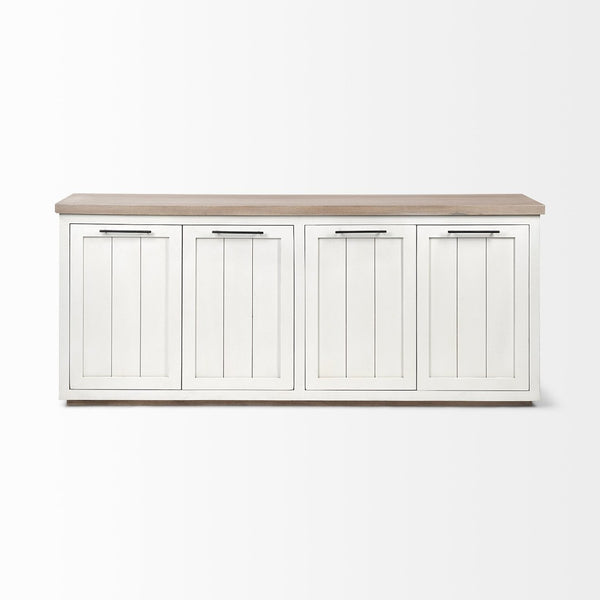 Mercana Fairview Solid Wood Sideboard with Four Cabinets - Farmhouse Style for Timeless Storage and Charm 68480