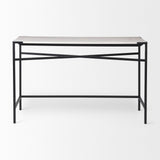 Mercana Lucas 50 X 16 X 30 White Marble Top Black Metal Frame Console Table 68469