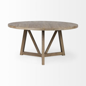 Mercana Legolas Round Solid Wood Dining Table: Timeless Craftsmanship with Modern Style for Six Guests 68463