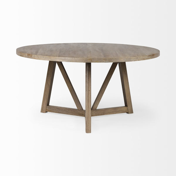 Mercana Legolas Round Solid Wood Dining Table: Timeless Craftsmanship with Modern Style for Six Guests 68463