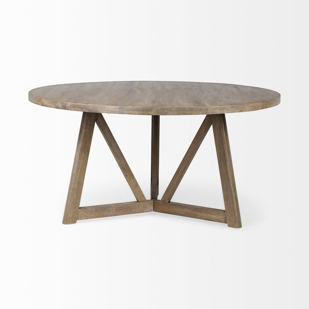 Mercana Legolas Round Solid Wood Dining Table: Timeless Craftsmanship with Modern Style for Six Guests 68463