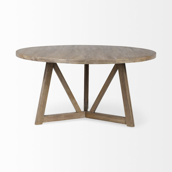 Mercana Legolas Round Solid Wood Dining Table: Timeless Craftsmanship with Modern Style for Six Guests 68463