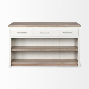 Mercana Fairview Solid Wood Kitchen Island with Two-Tone Finish, Ample Storage, and Farmhouse Charm 68479