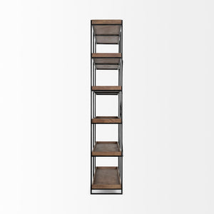 Mercana Trey Five Tray Shelf Unit – Industrial-Style Storage for Modern Living with Durable Mango Wood Design 68485