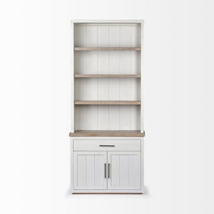 Mercana Fairview Farmhouse-Style Three-Shelf Storage Unit with Natural Accents for Home Organization & Display 68478-AB
