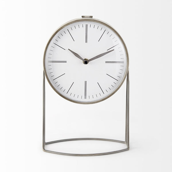 Mercana Aurus Sculptural Metal Table Clock – Modern Design with Easy Readability for Stylish Interiors 68520