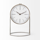 Mercana Aurus Matte Gray Metal Table Clock 68520