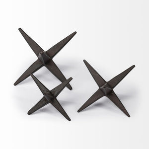 Mercana Rhea Decorative Jacks – Industrial Matte-Black Accent for Tabletop, Shelf Displays & Home Decor 68650
