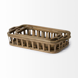 Mercana Louis Rustic Wood Nesting Trays for Serving and Decor - Versatile Farmhouse Style and Practical Use 68639